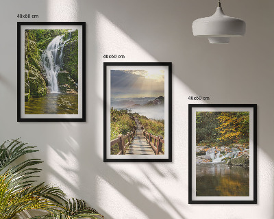 Set tablouri pentru dormitor Cascade munți nori toamnă