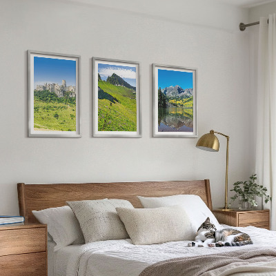 Set tablouri decorative Dealuri verzi cu un castel