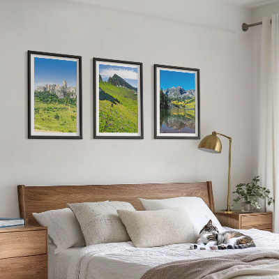 Set tablouri decorative Dealuri verzi cu un castel