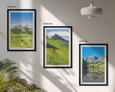 Set tablouri decorative Dealuri verzi cu un castel