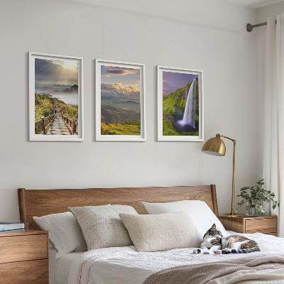 Set tablouri pentru dormitor Cascadă peisaje montane