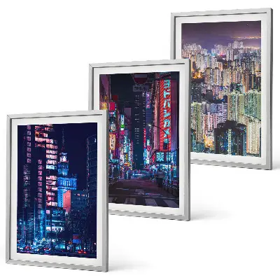 Set de tablouri pentru dormitor cu grafica lumini neon ale orașului de noapte