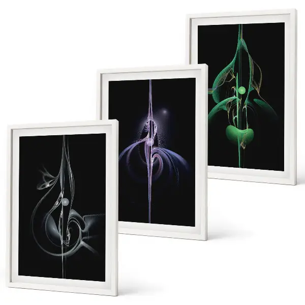 Set tablouri decorative cu modele abstracte de culoare neagră