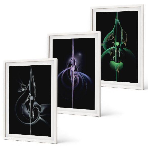 Set tablouri decorative Modele abstracte de culoare neagră