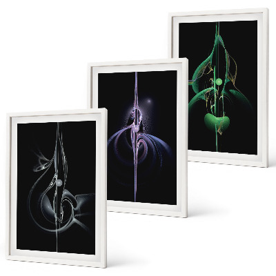 Set tablouri decorative Modele abstracte de culoare neagră