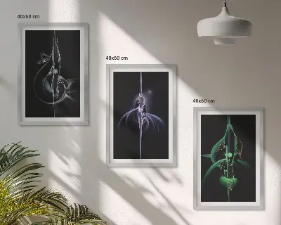 Set tablouri decorative cu modele abstracte de culoare neagră