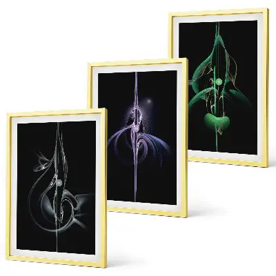 Set tablouri decorative cu modele abstracte de culoare neagră
