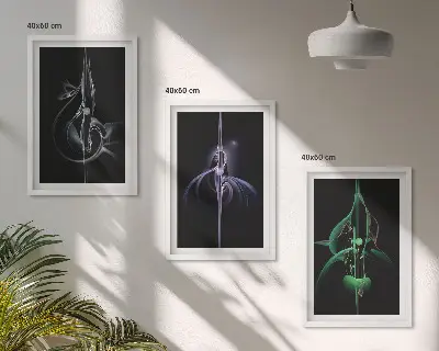 Set tablouri decorative cu modele abstracte de culoare neagră