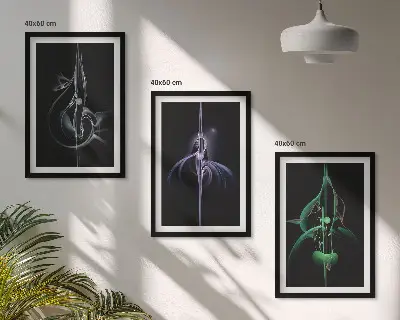 Set tablouri decorative cu modele abstracte de culoare neagră