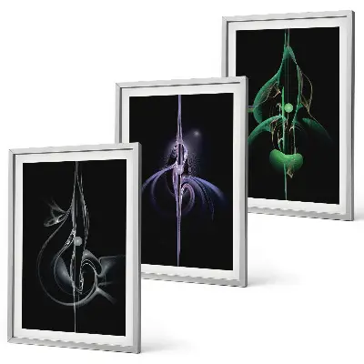 Set tablouri decorative cu modele abstracte de culoare neagră