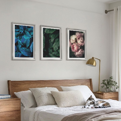 Set tablouri pentru dormitor Frunze, flori, culori diferite