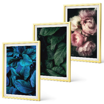 Set tablouri pentru dormitor Frunze, flori, culori diferite