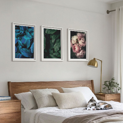 Set tablouri pentru dormitor Frunze, flori, culori diferite