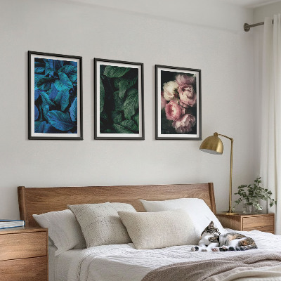 Set tablouri pentru dormitor Frunze, flori, culori diferite