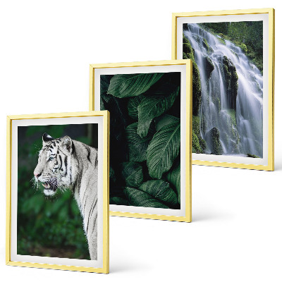 Set tablouri decorative Cascada cu frunze de tigru alb
