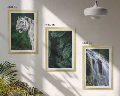 Set tablouri decorative Cascada cu frunze de tigru alb
