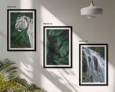 Set tablouri decorative Cascada cu frunze de tigru alb
