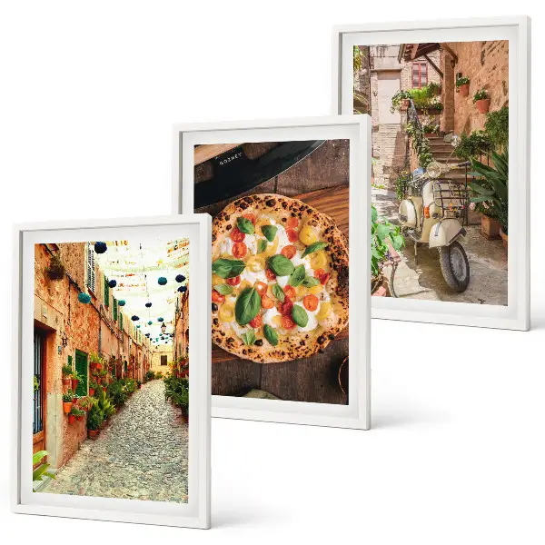 Set tablouri pentru dormitor cu model străzi fermecătoare cu pizza