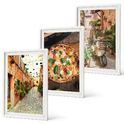 Set tablouri pentru dormitor cu model străzi fermecătoare cu pizza