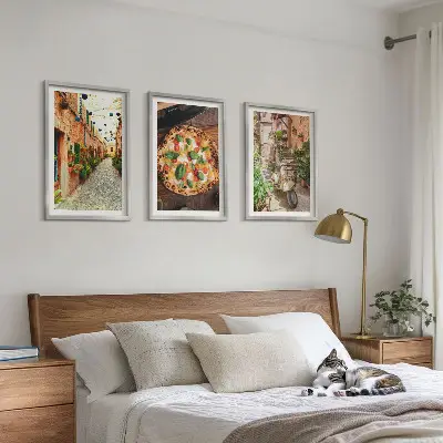 Set tablouri pentru dormitor cu model străzi fermecătoare cu pizza