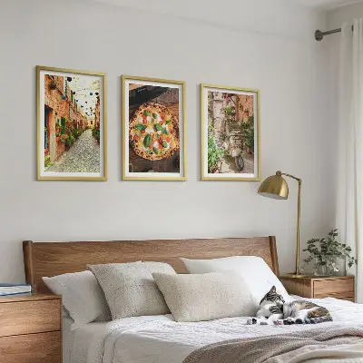 Set tablouri pentru dormitor cu model străzi fermecătoare cu pizza
