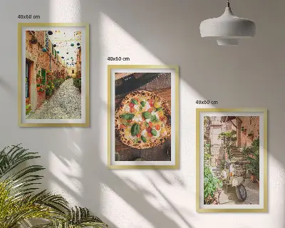 Set tablouri pentru dormitor cu model străzi fermecătoare cu pizza