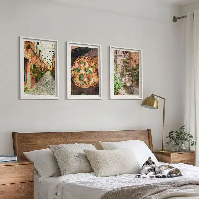 Set tablouri pentru dormitor cu model străzi fermecătoare cu pizza