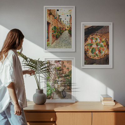 Set tablouri pentru dormitor Străzi fermecătoare cu pizza