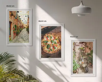 Set tablouri pentru dormitor cu model străzi fermecătoare cu pizza