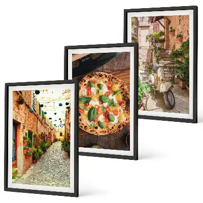 Set tablouri pentru dormitor cu model străzi fermecătoare cu pizza