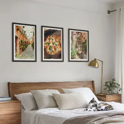 Set tablouri pentru dormitor cu model străzi fermecătoare cu pizza