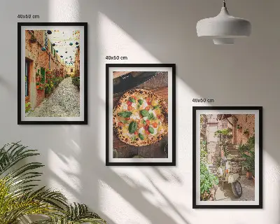 Set tablouri pentru dormitor cu model străzi fermecătoare cu pizza
