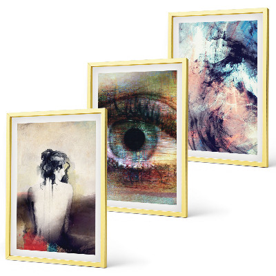 Set tablouri pentru dormitor Portretul unei femei cu emoții abstracte