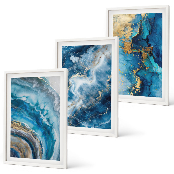 Set tablouri decorative Modele abstracte albastre