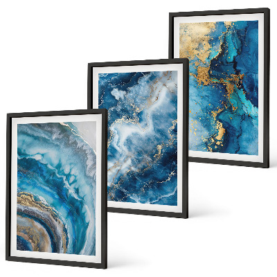 Set tablouri decorative Modele abstracte albastre