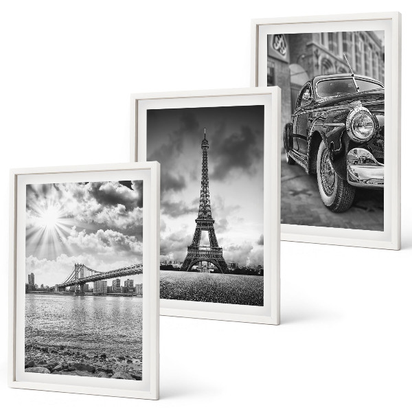 Set tablouri pentru dormitor Vederi ale orașului, poduri, Turnul Eiffel