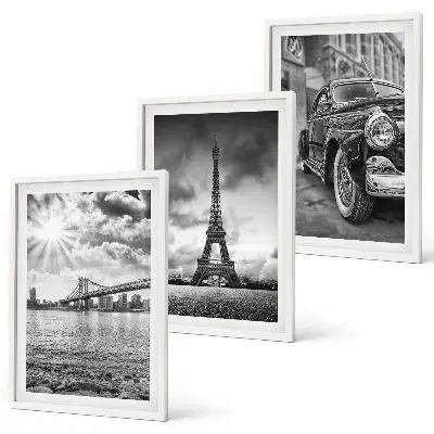 Set de tablouri pentru dormitor cu vederi ale orașului, poduri și Turnul Eiffel