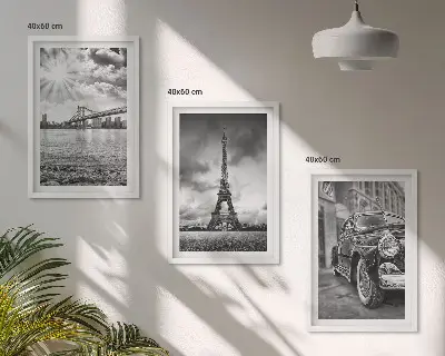 Set de tablouri pentru dormitor cu vederi ale orașului, poduri și Turnul Eiffel