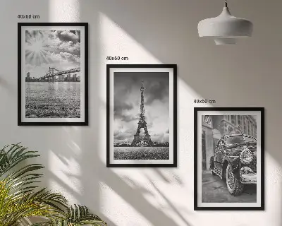 Set de tablouri pentru dormitor cu vederi ale orașului, poduri și Turnul Eiffel