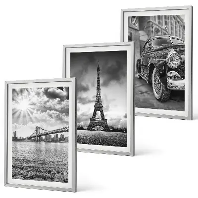 Set de tablouri pentru dormitor cu vederi ale orașului, poduri și Turnul Eiffel