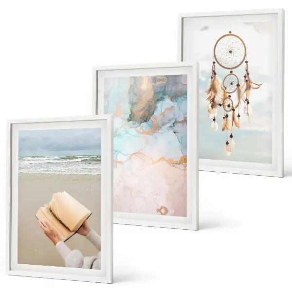 Set de tablouri decorative cu carte boho abstractă a mării