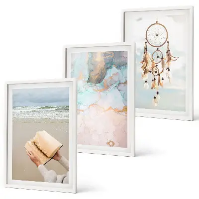 Set de tablouri decorative cu carte boho abstractă a mării