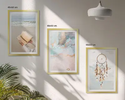 Set de tablouri decorative cu carte boho abstractă a mării