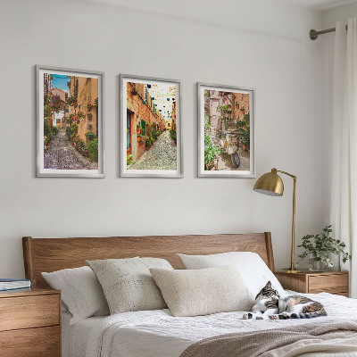 Set tablouri decorative Străzi, flori, atmosferă italiană