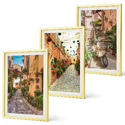 Set tablouri decorative cu tematică de străzi, flori și atmosferă italiană