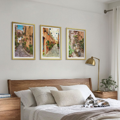 Set tablouri decorative Străzi, flori, atmosferă italiană