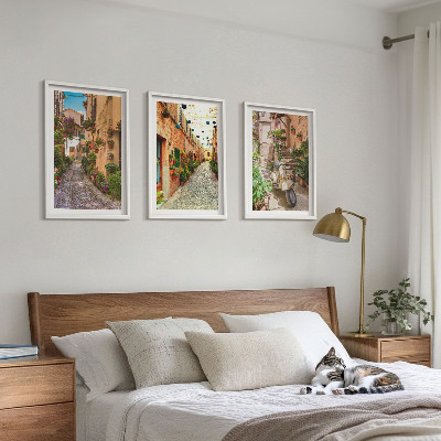 Set tablouri decorative Străzi, flori, atmosferă italiană