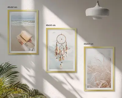 Set de tablouri pentru dormitor cu peisaje boho liniștite de vară