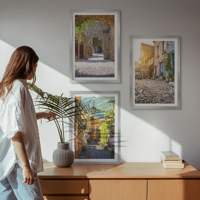 Set tablouri decorative Străzi fermecătoare din piatră