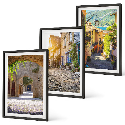 Set tablouri decorative Străzi fermecătoare din piatră